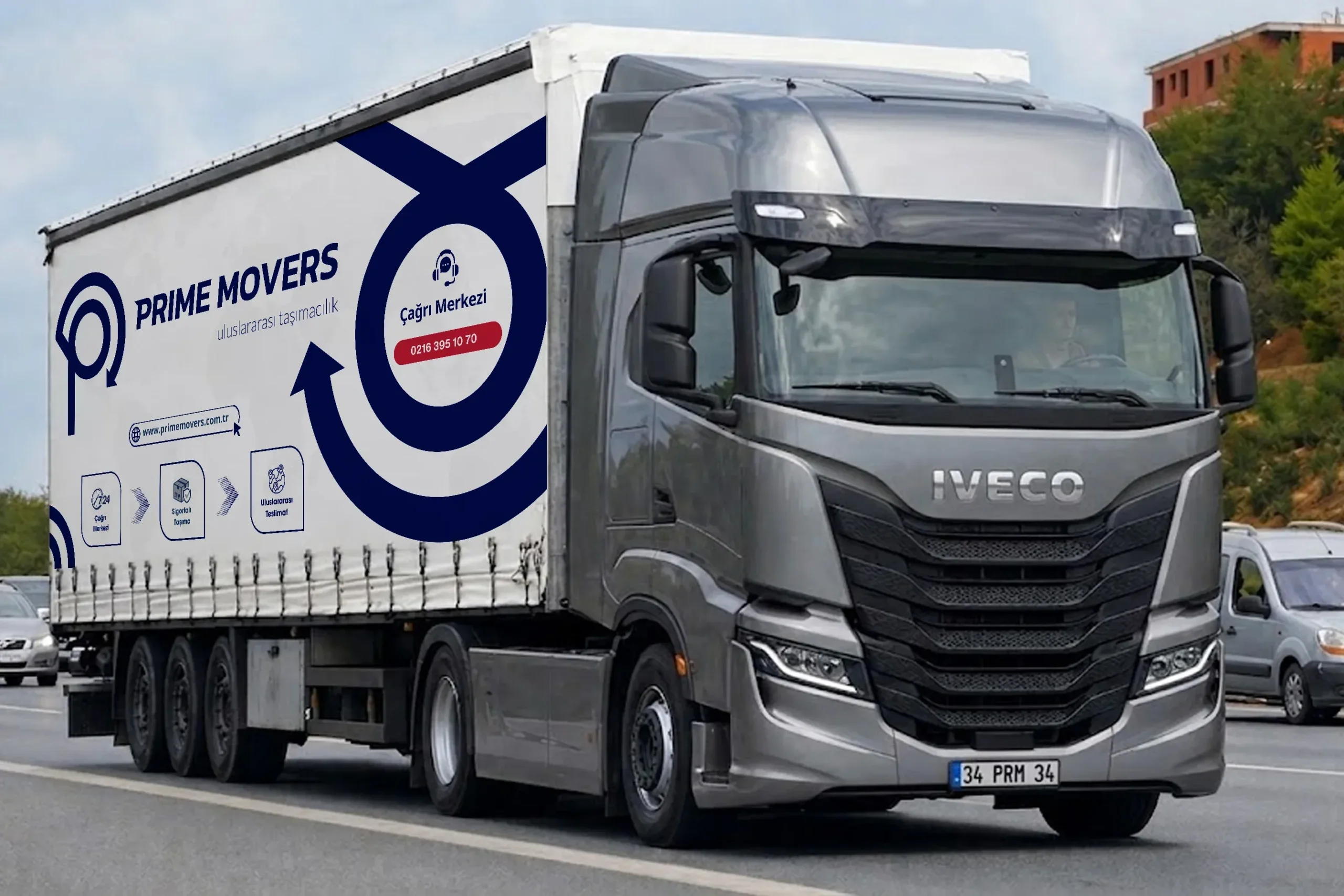 Türkiye’den Hollanda’ya ev taşıma hizmeti için kullanılan uluslararası nakliyat tırı