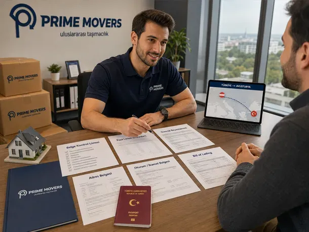 Avusturya’ya ev taşıma için gerekli belgeler konusunda Prime Movers evrak danışmanlığı
